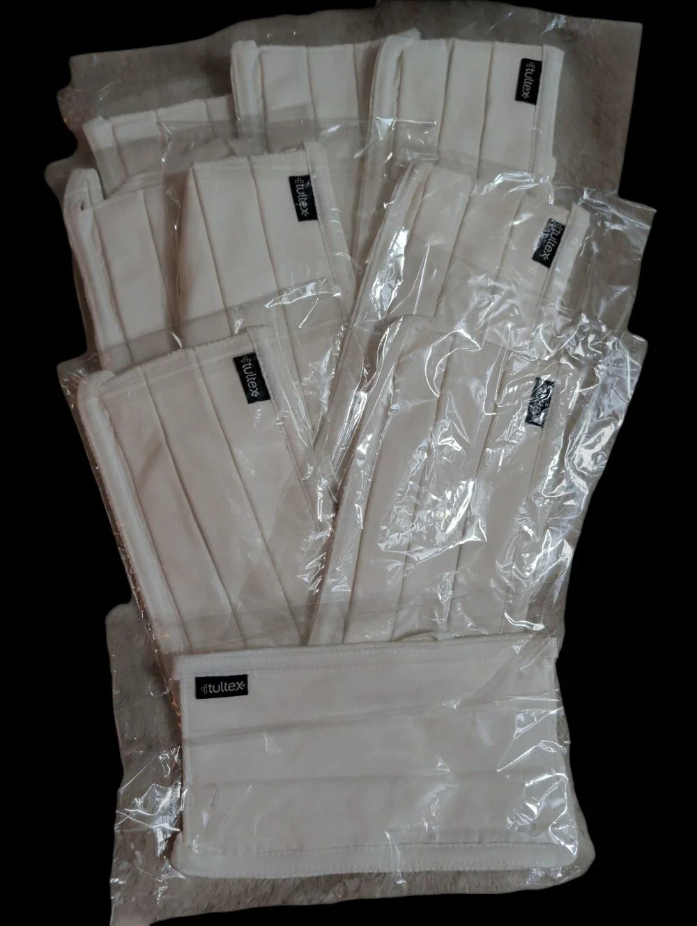 NWOT Tultex Unisex 9-Pack White 100% Cotton Face Masks